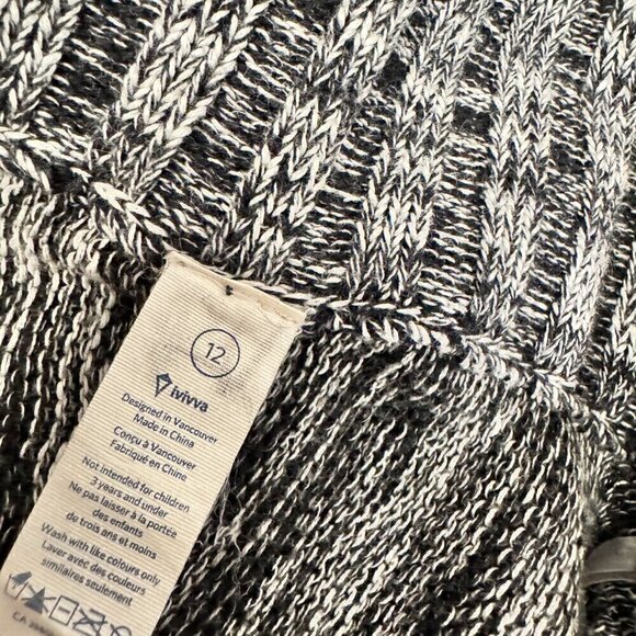 Ivivva Lululemon Gray Cotton Knit Sweater with Shawl Collar Size 12 - Picture 8 of 9